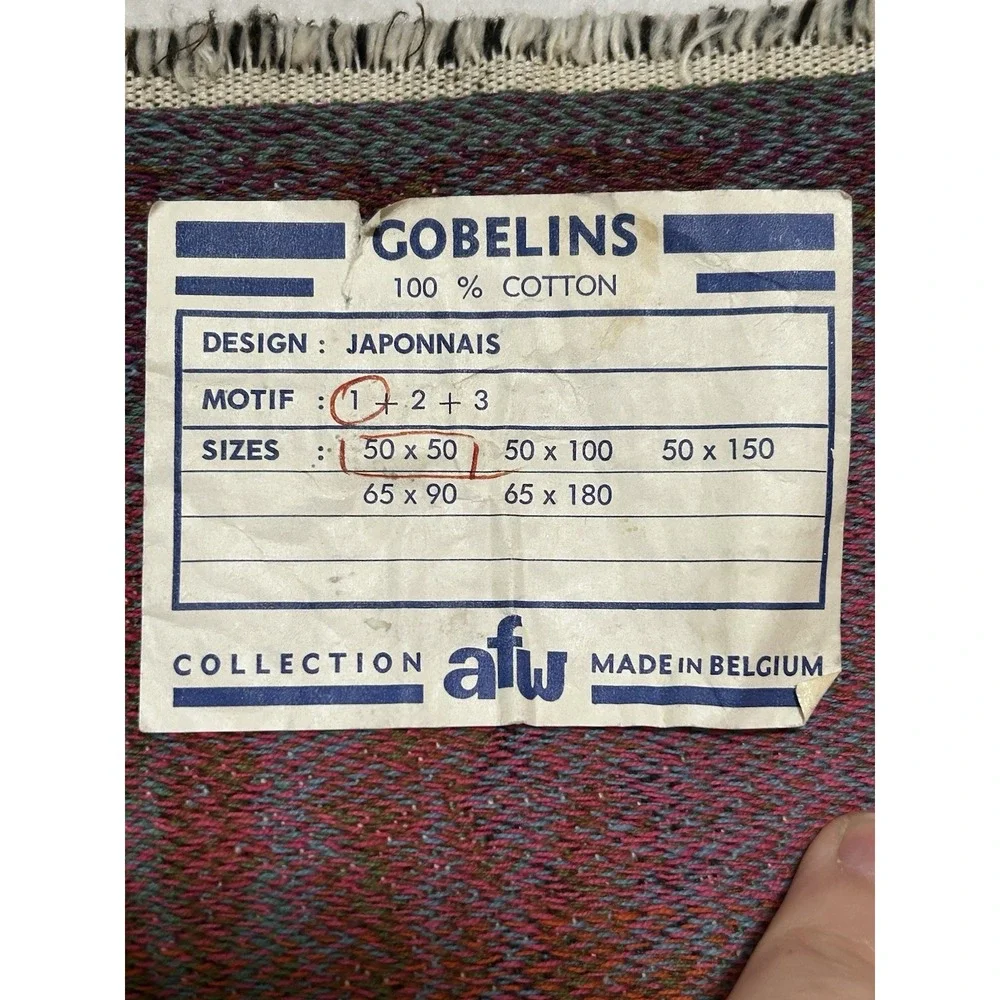 Vintage Japanese Geisha Theme Woven Tapestry GOBELINS Collection Belgium 20x19